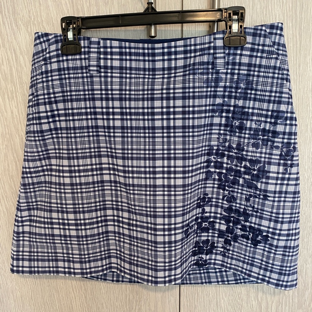 Blue and White Plaid Skirt